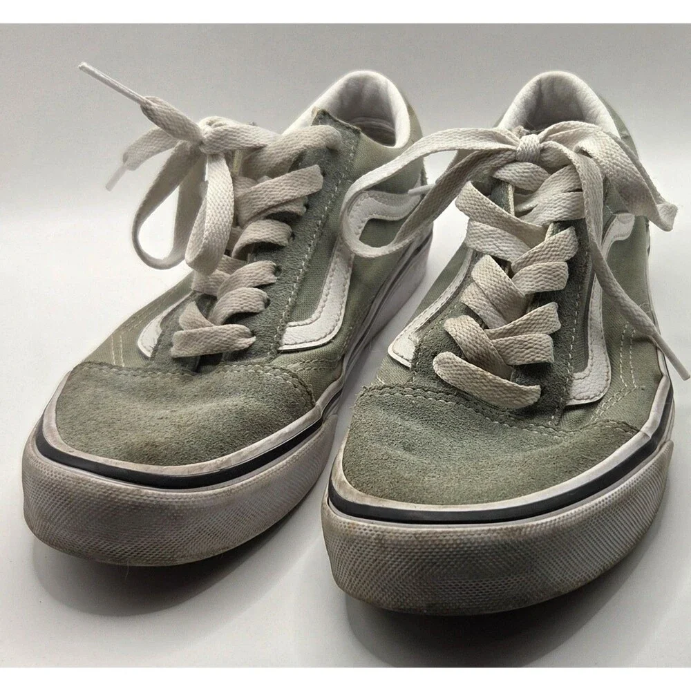 Vans Old Skool Green Suede Canvas Low Top Skate Shoes Mens 5 Womens 6.5